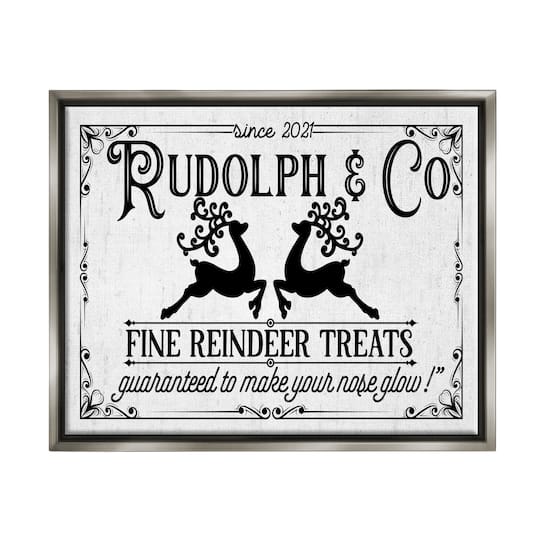 Stupell Industries Rudolph &#x26; Co Vintage Sign Framed Floater Canvas Wall Art